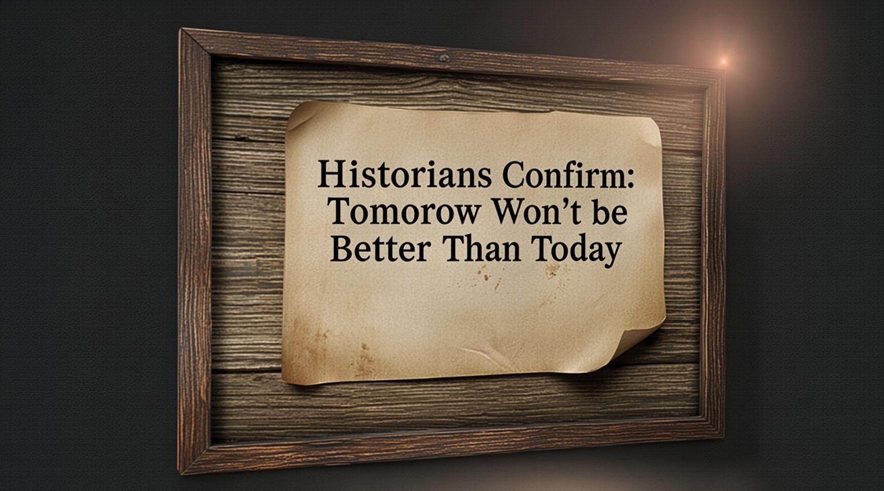 Historians Confirm: Tomorrow Won’t Be Better Than Today